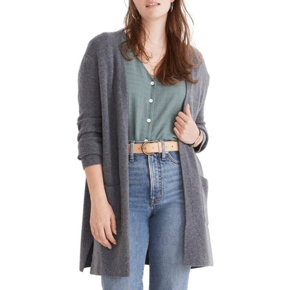 Madewell Kent Open Front Alpaca Wool Blend Cardigan